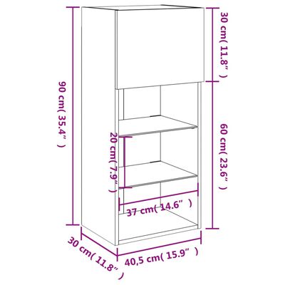 vidaXL TV galdiņš ar LED apgaismojumu, balts, 40,5x30x90 cm