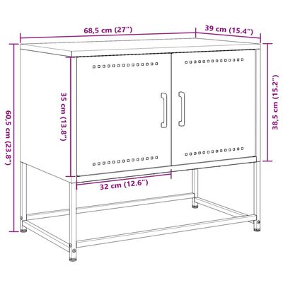 vidaXL TV skapītis, antracītpelēks, 68,5x39x60,5 cm, tērauds