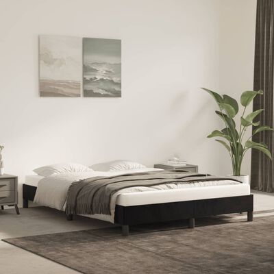vidaXL gultas rāmis, melns, 140x190 cm, samts