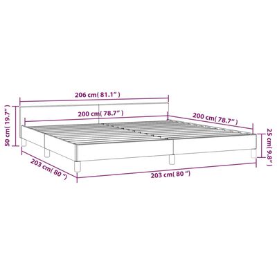 vidaXL gultas rāmis ar galvgali, balts, 200x200 cm, mākslīgā āda