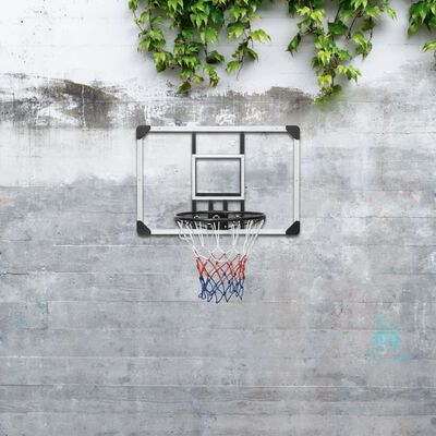 vidaXL basketbola vairogs, caurspīdīgs, 90x60x2,5 cm, polikarbonāts