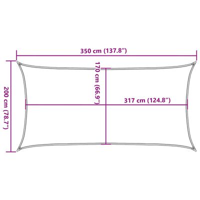 vidaXL saules aizsargs, 3,5x2 m, 100% poliesters, Oksforda audums