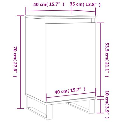 vidaXL kumodes, 2 gab., ozolkoka krāsā, 40x35x70 cm, inženierijas koks