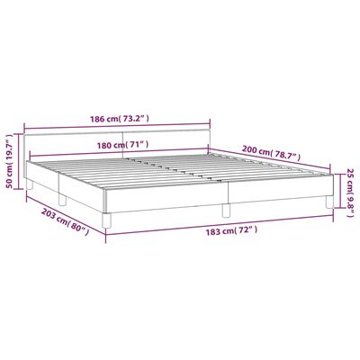 vidaXL gultas rāmis ar galvgali, zils, 180x200 cm, audums