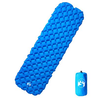 vidaXL piepūšams kempinga matracis, vienvietīgs, 190x58x6 cm, zils