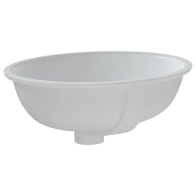 vidaXL vannasistabas izlietne, balta, 43x35x19 cm, ovāla, keramika