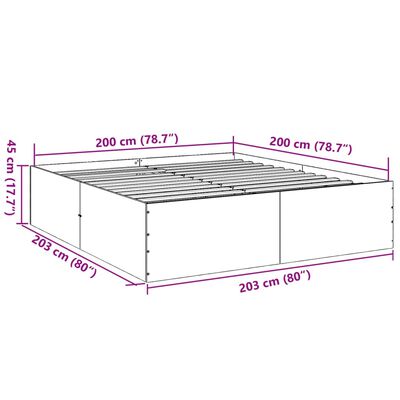 vidaXL gultas rāmis, ozolkoka krāsā, 200x200 cm, inženierijas koks