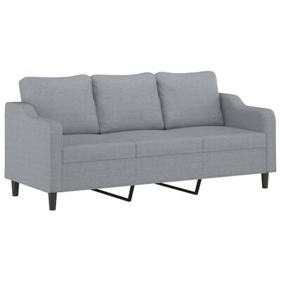 vidaXL trīsvietīgs dīvāns, gaiši pelēks audums, 180 cm