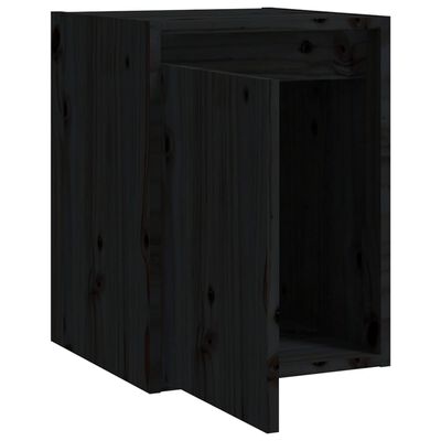 vidaXL sienas skapītis, melns, 30x30x40 cm, priedes masīvkoks