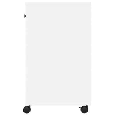 vidaXL printera statīvs ar riteņiem, balts, 60x40x68,5 cm