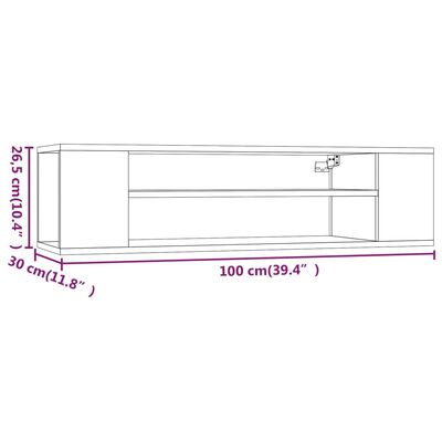 vidaXL piekarams TV skapītis, pelēks, 100x30x26,5cm, inženierijas koks