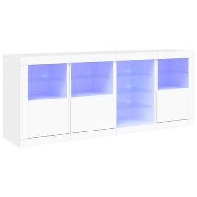 vidaXL kumode ar LED lampiņām, 164x37x67 cm, balta