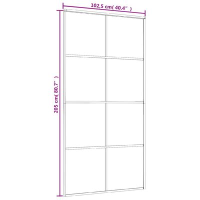 vidaXL bīdāmās durvis, melnas, 102,5x205 cm, ESG stikls un alumīnijs