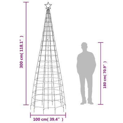 vidaXL Ziemassvētku eglītes dekorācija, 570 LED, silti baltas, 300 cm