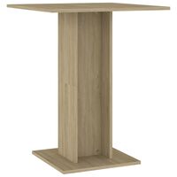 vidaXL bistro galds, ozolkoka krāsa, 60x60x75 cm, inženierijas koks
