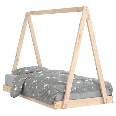 vidaXL bērnu gultas rāmis, 80x160 cm, priedes masīvkoks