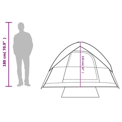 vidaXL kempinga telts 3 personām, zila, ūdensnecaurlaidīga