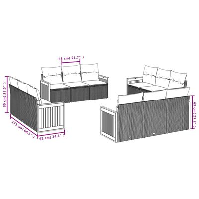 vidaXL 12-daļīgs dārza atpūtas mēbeļu komplekts, matrači, pelēks PE