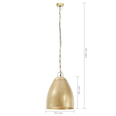 vidaXL griestu lampa, industriāls dizains, misiņa, 25 W, 32 cm, E27