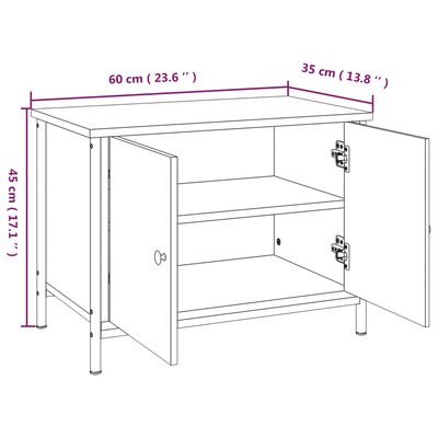 vidaXL TV skapītis ar durvīm, ozola, 60x35x45 cm, inženierijas koks