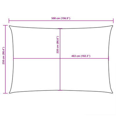 vidaXL saulessargs, taisnstūra, 2,5x5 m, antracītpelēks audums