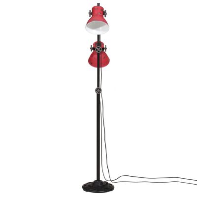 vidaXL grīdas lampa, 25 W, bružāti sarkana, 25x25x90/160 cm E27