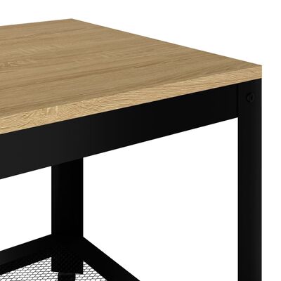 vidaXL kafijas galdiņš, 90x45x45 cm, MDF, dzelzs, gaiši brūns, melns