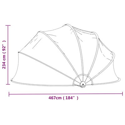 vidaXL baseina kupols, apaļš, 467x234 cm, PVC