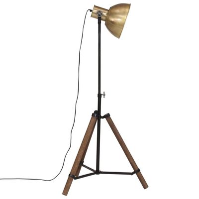 vidaXL grīdas lampa, 25 W, antīka misiņa krāsa, 75x75x90-150 cm, E27