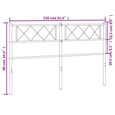 vidaXL gultas galvgalis, balts, 150 cm