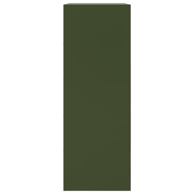 vidaXL kumode, olīvu zaļa, 67x39x107 cm, tērauds