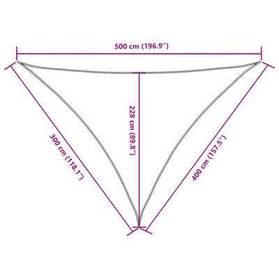 vidaXL saulessargs, 3x4x5 m, trijstūra forma, melns oksforda audums