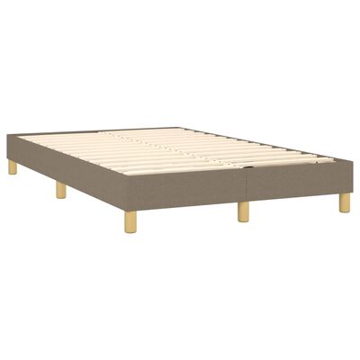 vidaXL atsperu gultas rāmis ar matraci, pelēkbrūns, 120x200 cm, audums