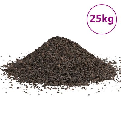 vidaXL bazalta grants, 25 kg, melns, 1-3 mm