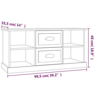 vidaXL TV skapītis, 99,5x35,5x48 cm, inženierijas koks, melns