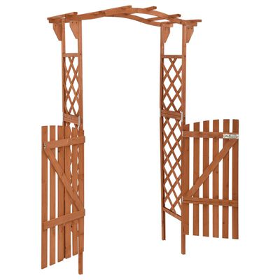 vidaXL pergola ar vārtiem, 116x40x204 cm, egles masīvkoks