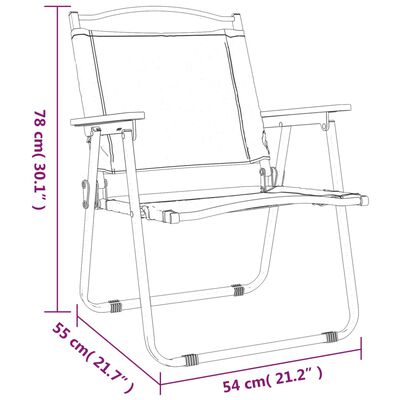 vidaXL kempinga krēsli, 2 gab., zaļi, 54x55x78 cm, Oksfordas audums