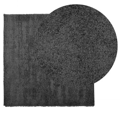 vidaXL paklājs PAMPLONA, 120x120 cm, Shaggy, moderns, antracītpelēks