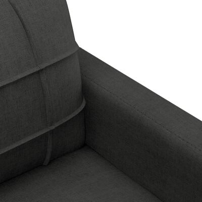 vidaXL divvietīgs dīvāns, melns audums, 120 cm