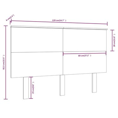 vidaXL gultas galvgalis, 139x6x82,5 cm, priedes masīvkoks