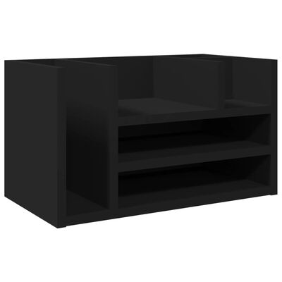 vidaXL rakstāmgalda organizators, melns, 44,5x24x25 cm, koks