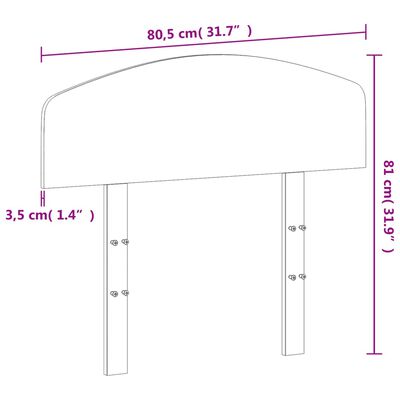 vidaXL galvgalis, 75 cm, priedes masīvkoks