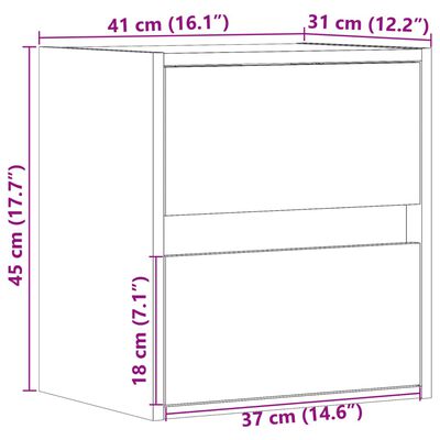 vidaXL TV sienas skapītis ar LED lampiņām, pelēka ozola, 41x31x45 cm