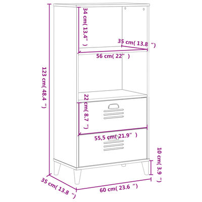 vidaXL grāmatu plaukts VIKEN, melns, 60x35x123 cm, inženierijas koks