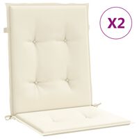 vidaXL dārza krēslu spilveni, 2 gab., krēmkrāsas, 100x50x3 cm, audums