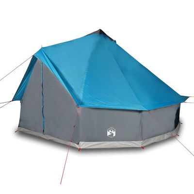 vidaXL ģimenes telts, tipi, 12 personām, zila, ūdensnecaurlaidīga