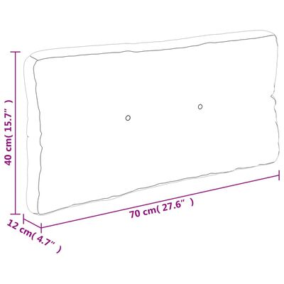 vidaXL palešu spilvens, 70x40x12 cm, audums ar lapu apdruku