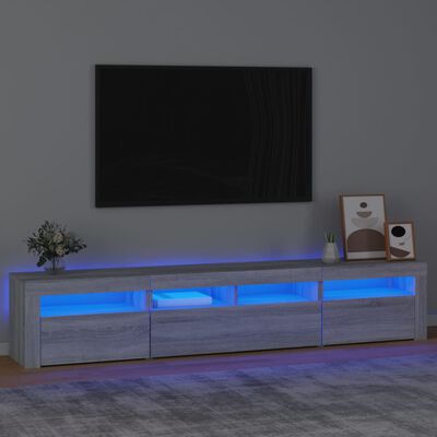 vidaXL TV skapītis ar LED, pelēka ozolkoka krāsa, 210x35x40 cm