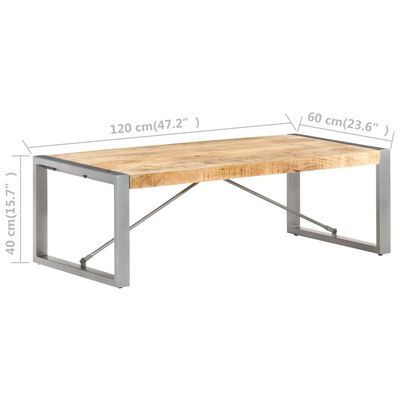 vidaXL kafijas galdiņš, 120x60x40 cm, neapstrādāts mango koks