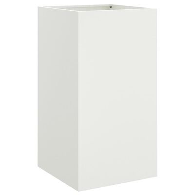 vidaXL puķu kaste, balta, 42x38x75 cm, auksti velmēts tērauds